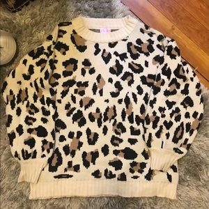 Pink Lily Leopard Sweater
